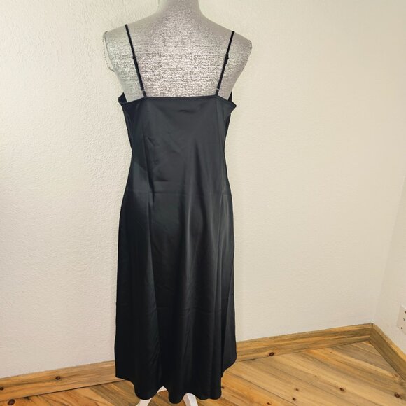 Banana Republic Black Satin Midi Slip Dress NWT!! - Picture 5 of 8